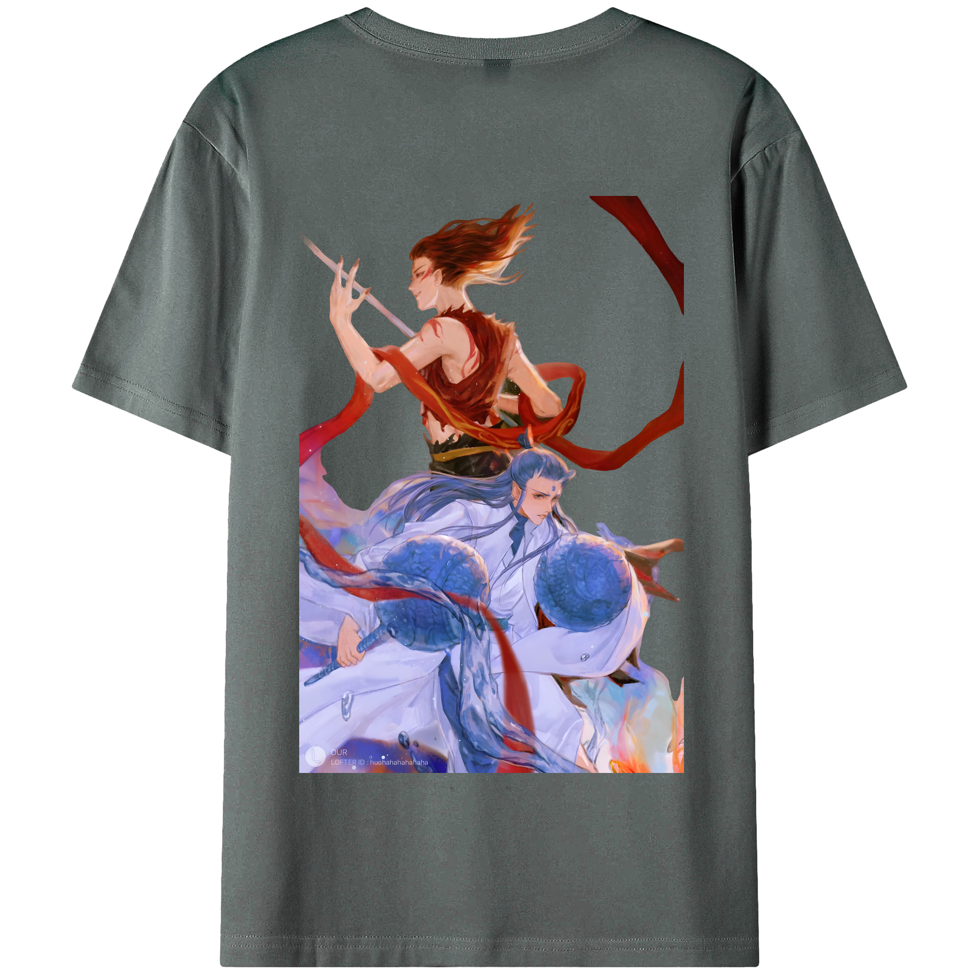 （画像用） Ne Zha 2 ナタ 魔童の大暴れ 綿100％半袖Tシャツ（背面プリント）